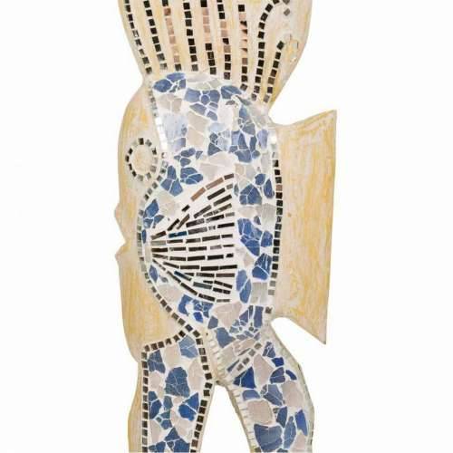 Ukrasna figura Alexandra House Living Plava Bijela Drvo Staklo Riba 148 x 10 x 23 cm Cijena