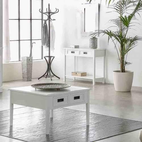 Stolić za dnevni boravak Alexandra House Living Bijela Borovina Drvo MDF 80 x 50 x 80 cm Cijena