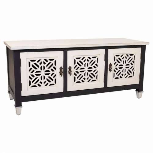 Pomoćni namještaj Alexandra House Living Bijela Crna Jelovina Drvo MDF 40 x 46 x 105 cm Cijena