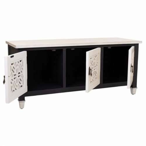 Pomoćni namještaj Alexandra House Living Bijela Crna Jelovina Drvo MDF 40 x 46 x 105 cm Cijena
