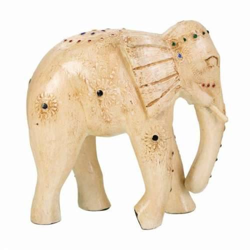 Ukrasna figura Alexandra House Living Bijela Drvo Manga Slon 11 x 24 x 24 cm Cijena