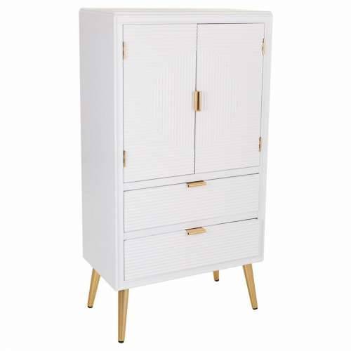 Ormarić Alexandra House Living Bijela zlatan Drvo MDF 36 x 118 x 62 cm Cijena