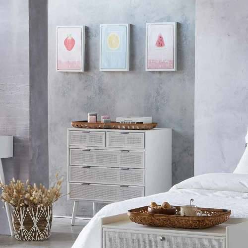 Komoda Alexandra House Living Bijela Bambus Drvo MDF 39 x 81 x 80 cm Cijena
