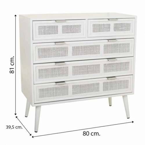 Komoda Alexandra House Living Bijela Bambus Drvo MDF 39 x 81 x 80 cm Cijena