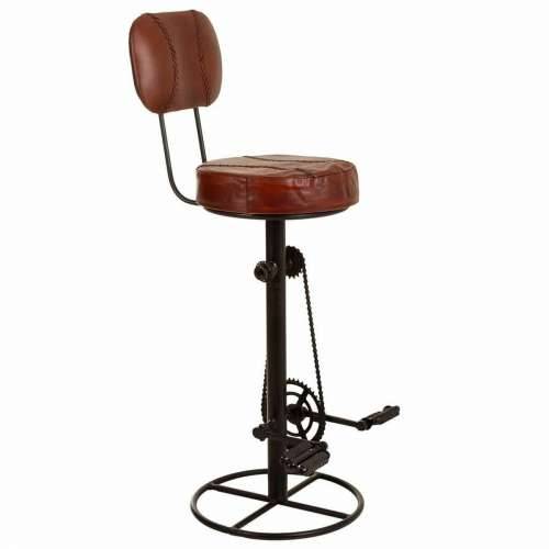 Tabure Alexandra House Living Smeđa Crna Koža Željezo 41 x 117 x 41 cm pedale Cijena