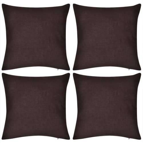 130915 4 Brown Cushion Covers Cotton 80 x 80 cm Cijena