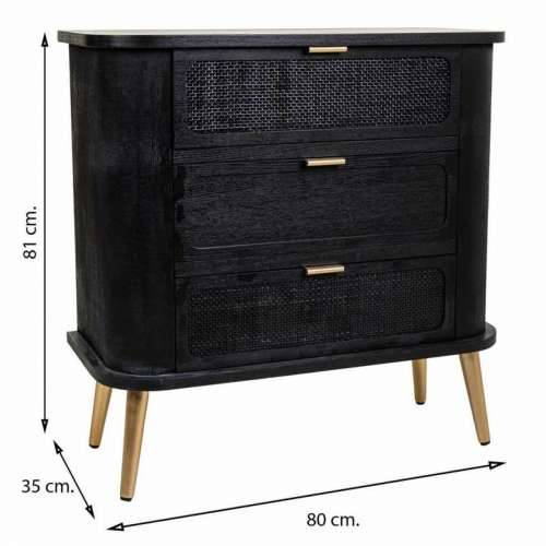 Komoda Alexandra House Living Crna Drvo MDF 35 x 81 x 80 cm Cijena