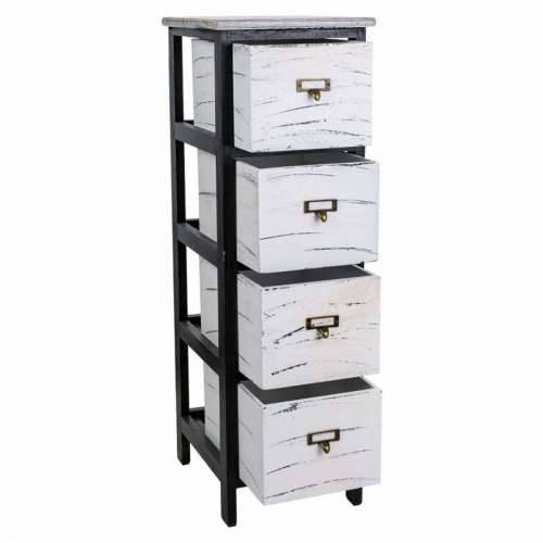 Ormarić s ladicama Alexandra House Living Bijela Crna Paulovnija 32 x 81 x 26 cm Cijena