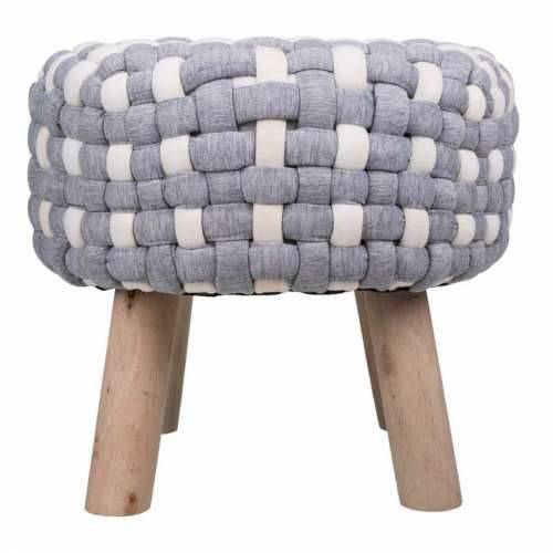Tabure Alexandra House Living Bijela Siva Bambus Éponge Drvo MDF 40 x 36 x 40 cm Cijena