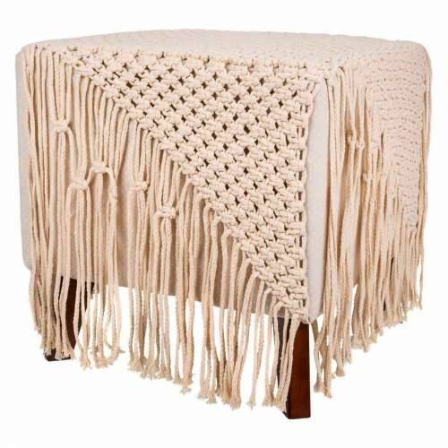 Tabure Alexandra House Living Krema Bambus Éponge Drvo MDF 45 x 45 x 45 cm Cijena