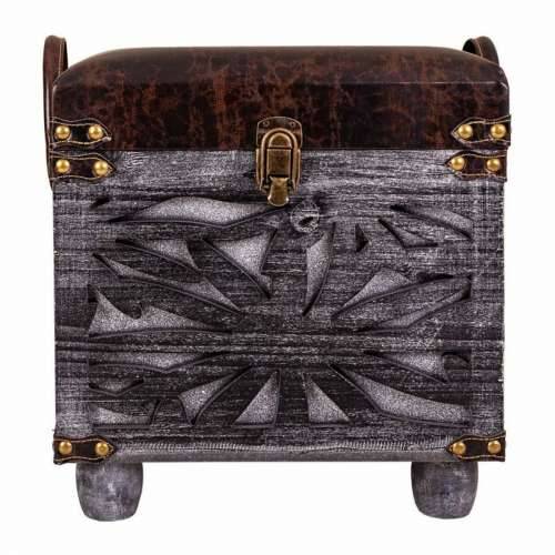Tabure Alexandra House Living Smeđa Poliuretan Drvo MDF 35 x 40 x 35 cm Cijena