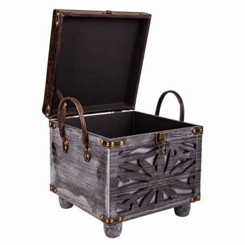 Tabure Alexandra House Living Smeđa Poliuretan Drvo MDF 35 x 40 x 35 cm Cijena