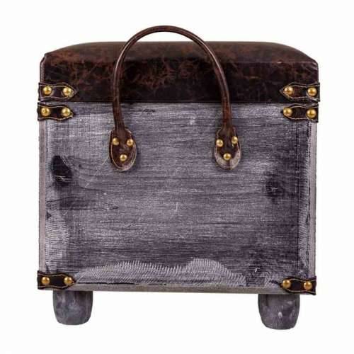 Tabure Alexandra House Living Smeđa Poliuretan Drvo MDF 35 x 40 x 35 cm Cijena