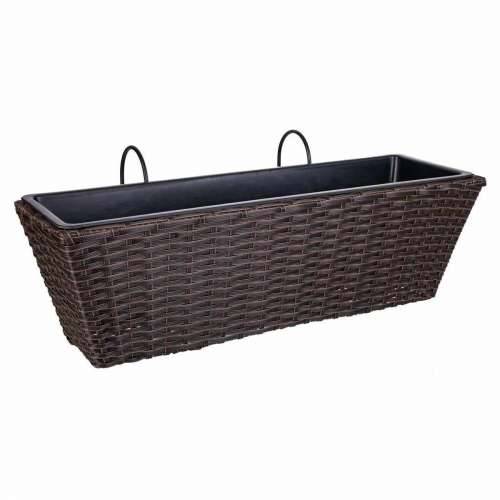 Lonac za cvijeće za ogradu Alexandra House Living Smeđa Željezo Ratan Plastika 20 x 19 x 61 cm Cijena