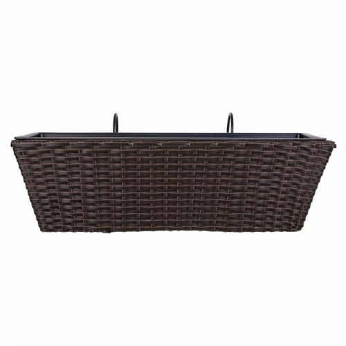 Lonac za cvijeće za ogradu Alexandra House Living Smeđa Željezo Ratan Plastika 20 x 19 x 61 cm Cijena