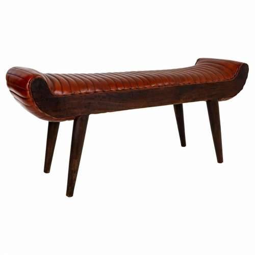 Klupa Alexandra House Living Koža Drvo Manga 51 x 38 x 125 cm Cijena