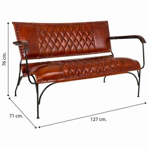 Klupa Alexandra House Living Koža Željezo Drvo Manga 71 x 76 x 127 cm Cijena
