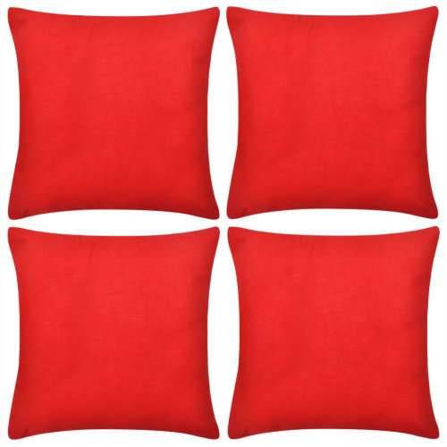 130918 4 Red Cushion Covers Cotton 80 x 80 cm Cijena