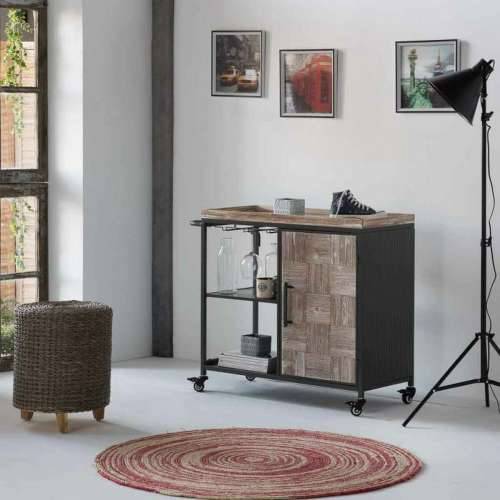 Tabure Alexandra House Living Siva Drvo sintetički ratan 40 x 48 x 40 cm Cijena
