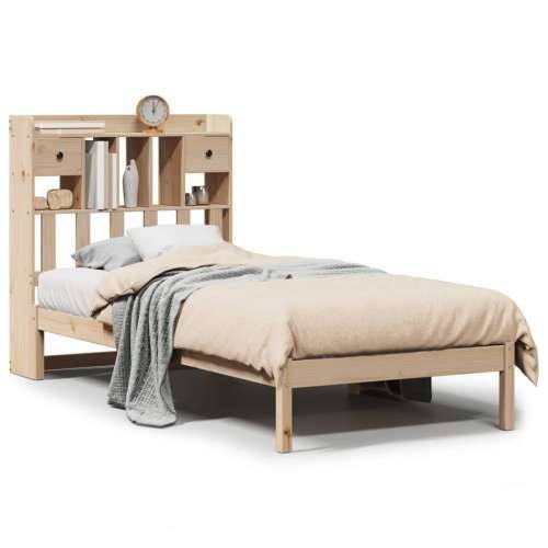 Krevet s regalom za knjige bez madraca 75x190 cm borovina - Prirodna 75 x 190 cm Cijena