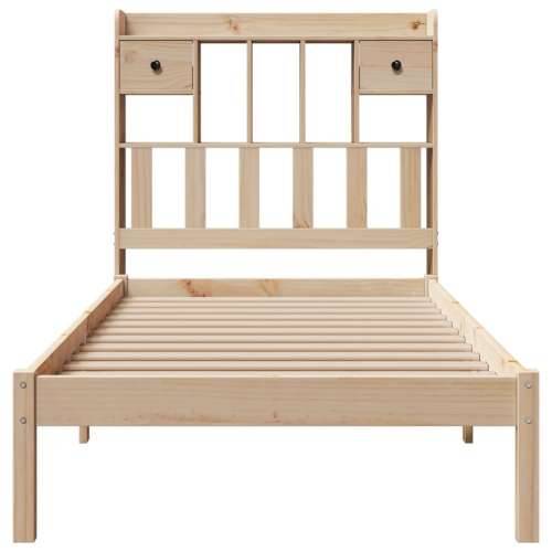 Krevet s regalom za knjige bez madraca 75x190 cm borovina - Prirodna 75 x 190 cm Cijena