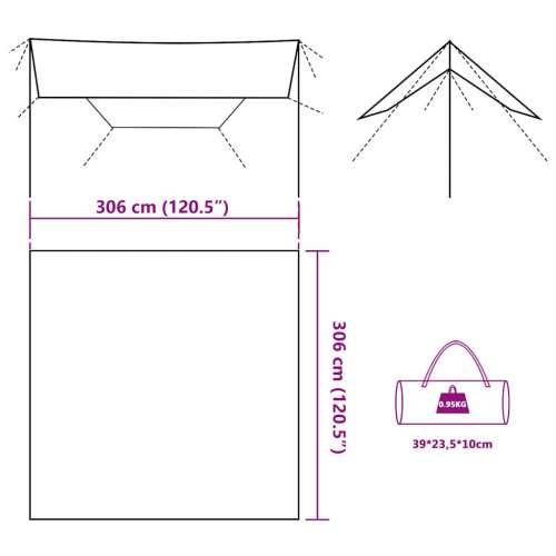 Cerada za kampiranje maslinastozelena 306x306 cm vodootporna - Maslinovo zelena 306 x 306 cm taft 1 Cijena
