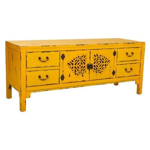 Višenamjenska komoda Alexandra House Living Rumena Jelovina Drvo MDF 40 x 50 x 120 cm Cijena