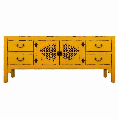 Višenamjenska komoda Alexandra House Living Rumena Jelovina Drvo MDF 40 x 50 x 120 cm Cijena
