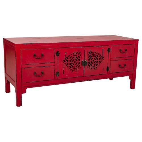 Višenamjenska komoda Alexandra House Living Crvena Jelovina Drvo MDF 40 x 50 x 120 cm Cijena