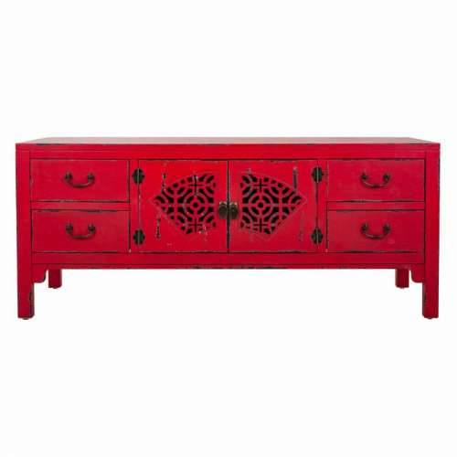 Višenamjenska komoda Alexandra House Living Crvena Jelovina Drvo MDF 40 x 50 x 120 cm Cijena