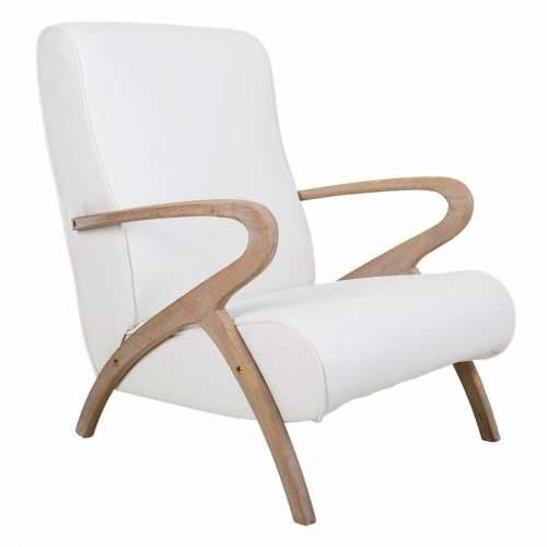 Fotelja Alexandra House Living Bijela 55 x 85 x 57 cm tapecirani Skaj Cijena