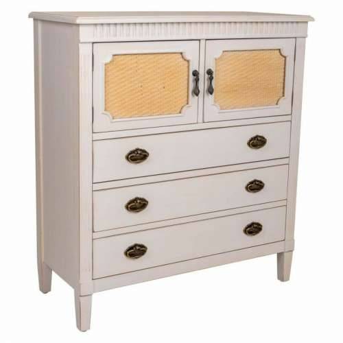 Komoda Alexandra House Living Bijela Ratan Jelovina Drvo MDF 36 x 90 x 82 cm Cijena