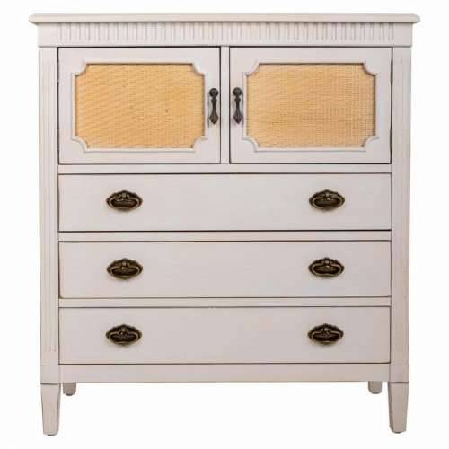 Komoda Alexandra House Living Bijela Ratan Jelovina Drvo MDF 36 x 90 x 82 cm Cijena