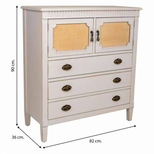 Komoda Alexandra House Living Bijela Ratan Jelovina Drvo MDF 36 x 90 x 82 cm Cijena