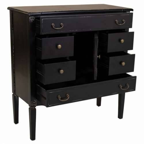 Komoda Alexandra House Living Crna Ratan Jelovina Drvo MDF 38 x 90 x 85 cm Cijena