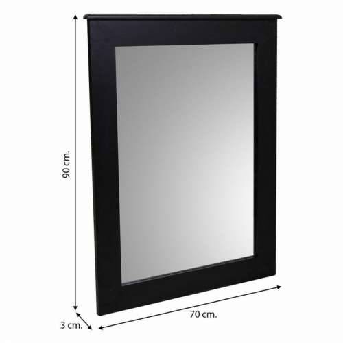 Zidno ogledalo Alexandra House Living Crna 3 x 90 x 70 cm Pravokutno Cijena