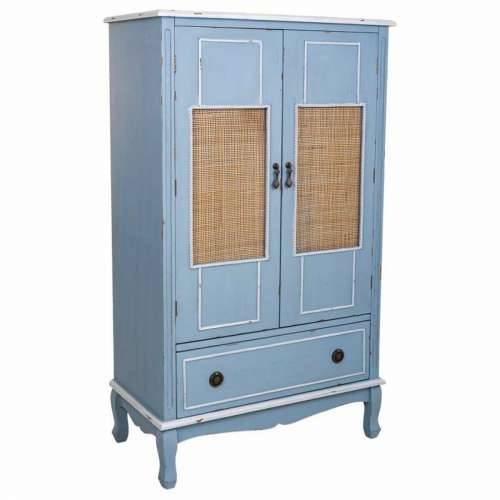 Ormarić Alexandra House Living Plava Ratan Jelovina Drvo MDF 42 x 138 x 80 cm Cijena