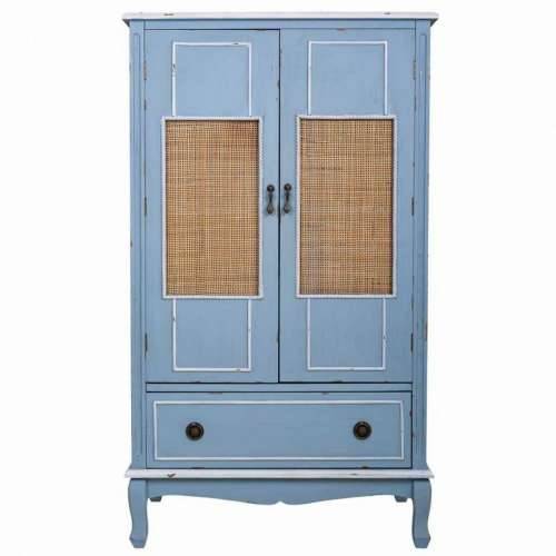 Ormarić Alexandra House Living Plava Ratan Jelovina Drvo MDF 42 x 138 x 80 cm Cijena