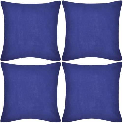130920 4 Blue Cushion Covers Cotton 50 x 50 cm Cijena