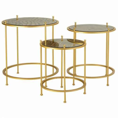 Set od tri stolice Alexandra House Living Zlato 53 x 60 x 53 cm Cijena