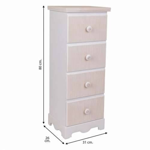 Ormarić s ladicama Alexandra House Living Bijela Drvo MDF 26 x 80 x 31 cm Cijena