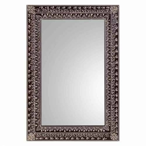 Zidno ogledalo Alexandra House Living Bijela Smeđa 1 x 62 x 42 cm Pravokutno Cijena