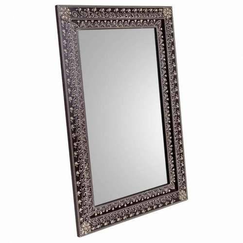 Zidno ogledalo Alexandra House Living Bijela Smeđa 1 x 62 x 42 cm Pravokutno Cijena