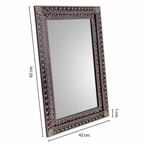 Zidno ogledalo Alexandra House Living Bijela Smeđa 1 x 62 x 42 cm Pravokutno Cijena