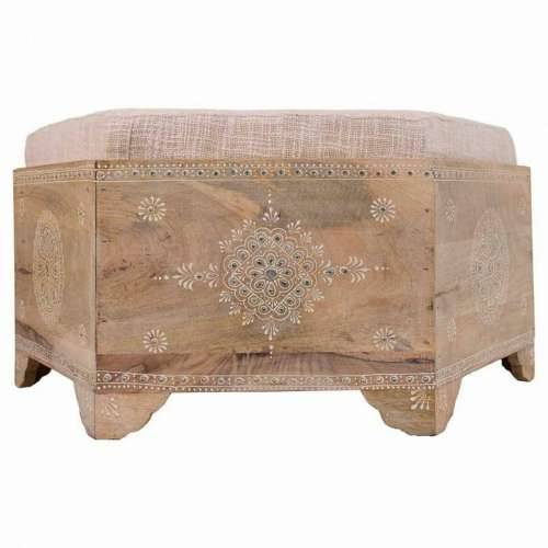 Stolac Alexandra House Living Bijela Prirodno Drvo Manga Drvo MDF 60 x 29 x 70 cm Cijena