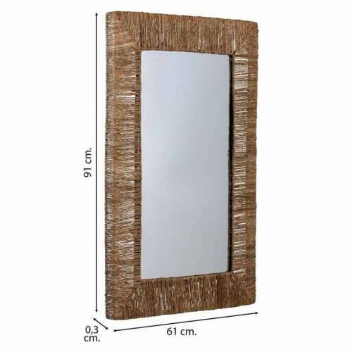 Zidno ogledalo Alexandra House Living Smeđa 3 x 61 x 91 cm Pravokutno Cijena