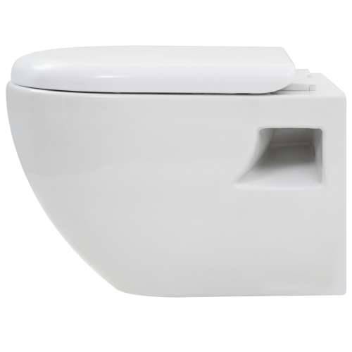Zidna toaletna školjka s ugradbenim vodokotlićem keramička bijela Cijena