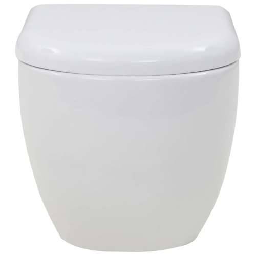 Zidna toaletna školjka s ugradbenim vodokotlićem keramička bijela Cijena
