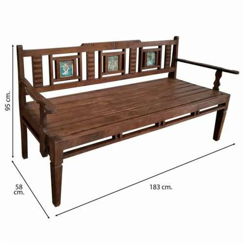 Klupa Alexandra House Living Smeđa Reciklirano Drvo 58 x 95 x 183 cm Cijena