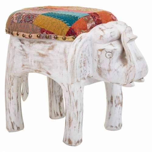 Tabure Alexandra House Living Bijela Drvo Manga Materijal 51 x 37 x 36 cm Slon Cijena